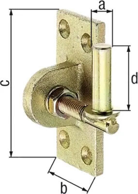 Immagine prodotto di Alberts 318246 Morsetto a vite, regolabile di 20 mm, zincato, passivato a film spesso, Ø16 mm, piastra 105 x 45 mm