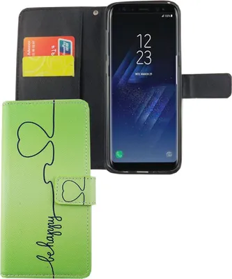 Produktbild von Handyhülle Tasche für Handy Samsung Galaxy S8+ Plus Be Happy Grün