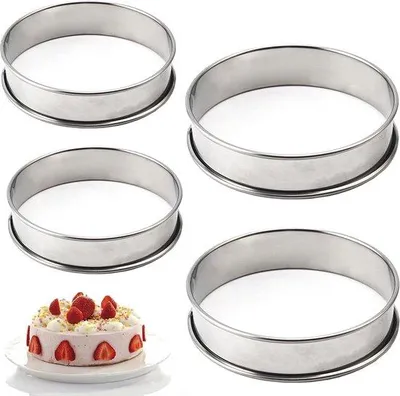 Produktbild von Kuchenringe-Set - Nicht-stickende, doppelgewalzte Ringe für Eier, Muffins und Crumpets - für Backen und Desserts - 8 cm und 10 cm