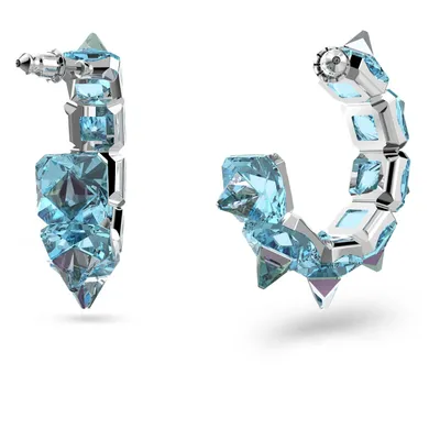 Produktbild von Swarovski Damen Ohrringe Ortyx Kreolen Pyramidenschliff, Blau, Rhodiniert  5600894