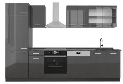 Produktbild von Küchenzeile Vicco R-Line Anthrazit Hochglanz/Anthrazit 300 cm , AP Anthrazit, Model 53360