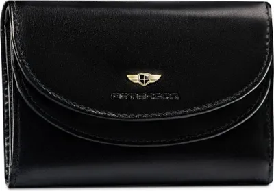 Produktbild von Peterson | Brieftasche, mit klassischer Lederschließe, für Damen, Schwarz, 13x9.5 cm