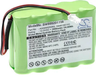 Produktbild von vhbw Akku Ersatz für Siemens A5Q00020293, IAB1201-8, 10HR1551YC für Alarmanlage, Alarmsystem (2000 mAh, 12 V, NiMH)