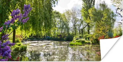 Produktbild von MuchoWow® Poster Farben, die sich im Wasser des Gartens von Monet in Frankreich spiegeln 80x40 cm - Wanddeko