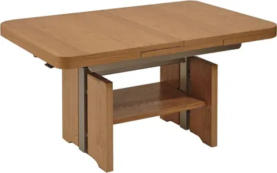 Produktbild von Funktionstisch Cassandry höhenverstellbar und ausziehbar 120(160) x 70 x 56-75 Wohnzimmertisch massiv Wildeiche 16153