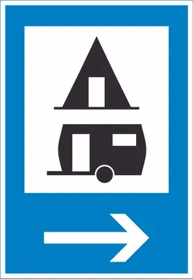 Produktbild von Campingplatz rechts Schild A3 (297x420mm)