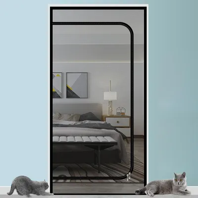 Imagen del producto de Barrera de protección para mascotas, resistente a gatos, de 31,5 x 82,7 cm, para puertas de hasta 29,5 x 78 cm. Barrera de seguridad para gatos