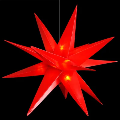 Produktbild von LED Weihnachtsstern Rot Ø 25cm Fensterstern Faltstern Innen und Aussen
