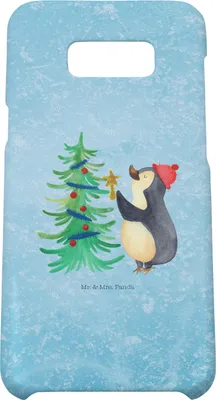 Produktbild von Mr. & Mrs. Panda Samsung Galaxy S8 plus Handyhülle  Pinguin Weihnachtsbaum - Eisblau - Geschenk, Winter, Handy, Weihnachten, Case, Hülle, Cover