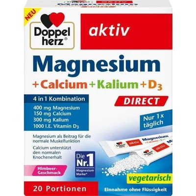 Obrázok produktu pre Doppelherz Magnezium+Vápnik+Draslík+D3 Direct Pel. 20 ks