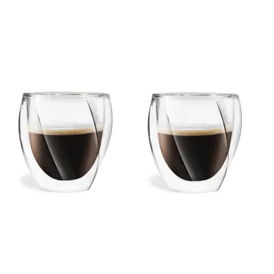 Productafbeelding van Glazen set, drinkglazen, waterglazen, dubbelwandig, BOLLA, 2 stuks, HOMLA