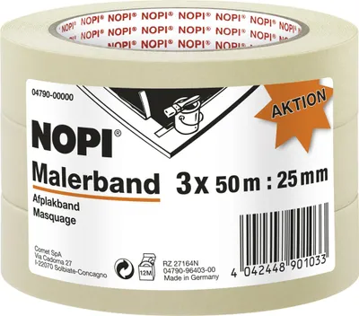 Produktbild von NOPI Malerband 50 m x 25 mm, 3 Stück