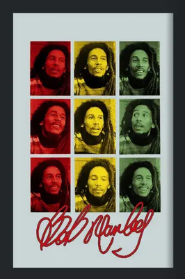 Produktbild von Marley, Bob - Pop und Op Art - 20x30 cm bedruckter Spiegel im Kunststoff Rahmen