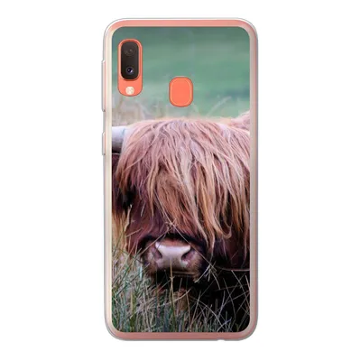 Produktbild von MuchoWow® Handyhülle Schutzhülle Hülle für Samsung Galaxy A20e Schottischer Highlander - Hörner - Gras Silikon Softcase Handy Hülle - Abdeckung