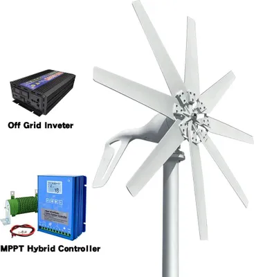 Zdjęcie produktu dla Generator energii wiatrowej, regulator hybrydowy MPPT, mały poziomy wiatrak o mocy 1000 W, z systemem falownika b, 1000 W b, 48 V