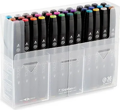 Produktbild von ShinHanart Touch Twin Marker 36 Colors 36er Set Grafikmarker Box Design