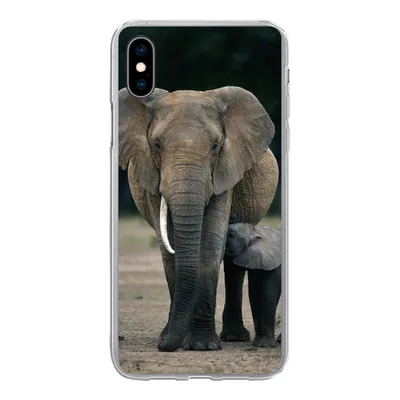 Produktbild von MuchoWow® Handyhülle Schutzhülle Hülle für iPhone Xs Elefant - Tiere - Flachland - Natur Silikon Softcase Handy Hülle - Handytasche