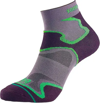 Produktbild von 1000 Mile Sportsocken Fusion Damen schwarz-grün atmungsaktive Baumwolle