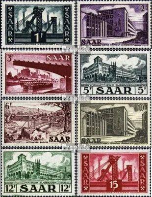 Produktbild von Briefmarken Saarland 1952 Mi 319-321,323-326,329 postfrisch Saaransichten
