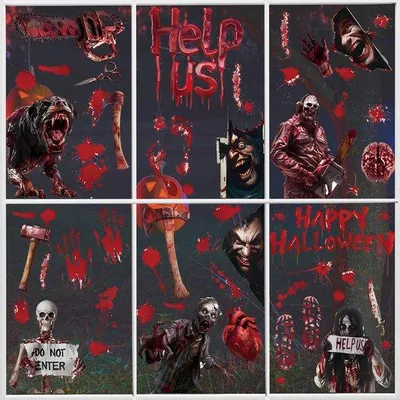 Produktbild von Blutige Horror-Raamsticker 9-teilig Selbstklebend
