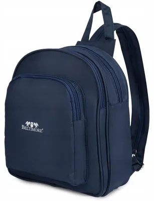 Image de Petit sac à dos léger pour femmes, avec trois compartiments, de couleur bleu marine élégant, marque Beltimore