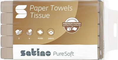 Produktbild von satino by wepa Handtuchpapier PureSoft 240 x 210 mm braun 15 x 268 Blatt