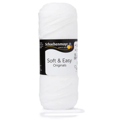 Image de Schachenmayr Soft & Easy, 100g blanc fils à tricoter main