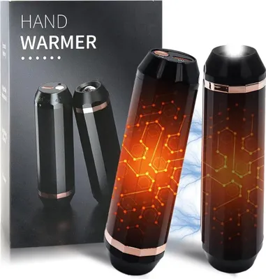 Produktbild von Handwärmer, 2er Set Taschenwärmer Wiederaufladbar, Powerbank, Elektrischer Handwärmer, 5000mAh Magnetisch USB Tragbare Handwarmer, Geschenke