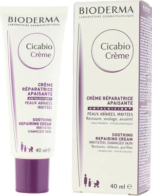 Zdjęcie produktu dla Bioderma Cicabio, Kremowy, Unisex, Nawilżający, Leczenie, 40 ml, Tubka, AQUA/WATER/EAU, GLYCERIN, ETHYLHEXYL PALMITATE, FRUCTOOLIGOSACCHARIDES, ZINC OXIDE, SORBITAN...