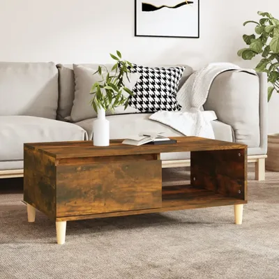 Produktbild von "Rabatt" Couchtisch modern - Wohnzimmertisch - Einfache Montage - Räuchereiche 90x50x36,5 cm Holzwerkstoff - Kaffeetisch CC21851