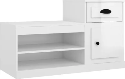 Produktbild von vidaXL Schuhschrank Hochglanz-Weiß 100x42x60 cm Holzwerkstoff