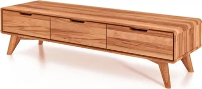 Produktbild von TV-Board Gerg aus Kernbuche massiv 134x40x33 cm mit 3 Schubladen