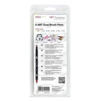 Obrázek produktu pro Tombow ABT-6P-2 - Fein - 6 Farben - Blau - Minze - Pink - Violett - Gelb - Pinsel/feine Spitze - Mehrfarben - Rund