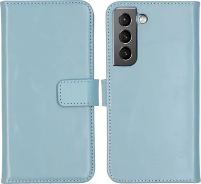 Immagine prodotto di Custodia a libro in vera pelle Selencia per Samsung Galaxy S22 - Azzurro