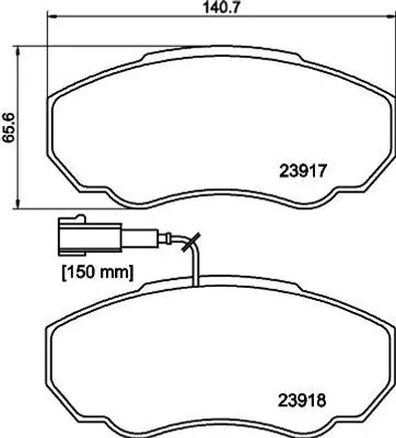 Produktbild von HELLA Bremsbeläge Satz Vorne Bremsklötze für FIAT Ducato Kastenwagen (250, 290) 8DB 355 010-391