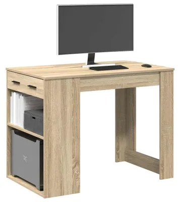 Zdjęcie produktu dla Biurko z szufladami - Sonoma, dąb, 102x62x77,5 cm