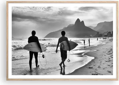 Produktbild von Gerahmtes Poster - Rahmen in heller Eiche - Meer Welle Surfen - 100x70 cm - Wand Bild - Wanddeko - Wandbilder - Wandposter - Bilderrahmen - Bilder - Kunstdruck - Wandbild - P2NAA100x70-3745