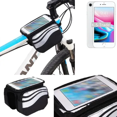 Produktbild von K-S-Trade Rahmentasche Fahrrad-Halterung kompatibel mit Apple iPhone 8 Rahmenhalterung Fahrrad Handyhalterung Fahrradtasche Handy Smartphone Halterung