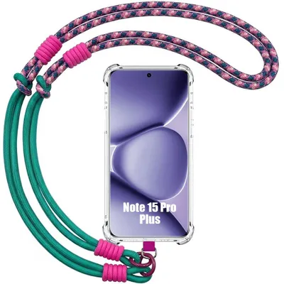Image de Coque pour Xiaomi Redmi Note 15 Pro Plus 5G, Protection Antichoc avec Bandoulière Amovible Vert