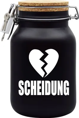 Produktbild von Spardose Geld Geschenk Ideen Scheidung Schwarz Größe XL 2 Liter