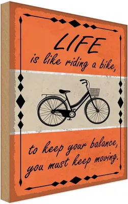 Produktbild von vianmo Holzschild 40x30 cm Life is like riding a bike Spruch Zitat
