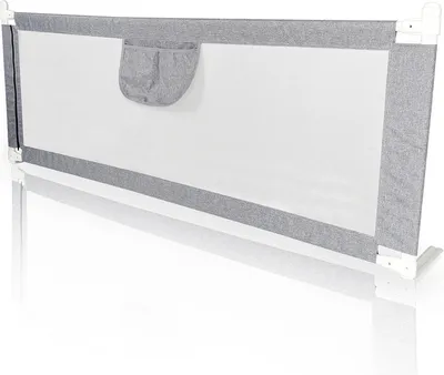 Produktbild von EINFEBEN Bettgitter 200*80 cm Bettschutzgitter Kinderbettgitter für Kinder Klappbar Höhenverstellbar Rausfallschutz ​passend für Kinderbetten, Elternbetten Anti-Fall für Babybettgitter Grau