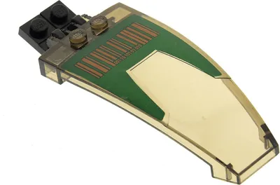Produktbild von 1x Lego Cockpit gewölbt 8x4x2 transparent braun Scharnier Sticker 30383 30536pb03