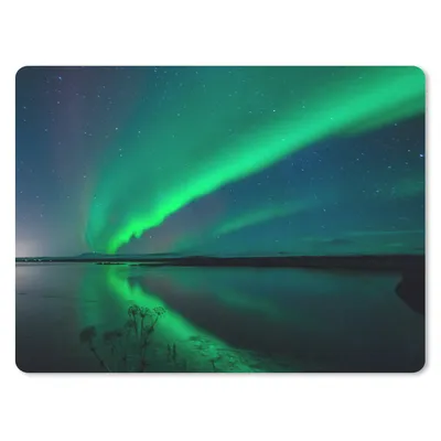 Produktbild von MuchoWow® Mauspad Mousepad Nordlicht - Island - Sternenhimmel - Grün - Wasser 23x19 cm - Mousepads - Maus Mat - Pad - Mausunterlage - Schreibtischunterlage - Mauspad