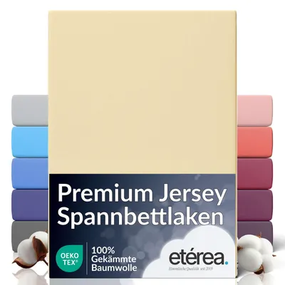 Obrázek produktu pro etérea, prostěradlo na matraci s pružnou gumou, bavlna, 140x200 cm - 160x200 cm - barva: přírodní – jemné prostěradlo s pružnou gumou po celém obvodu, nemačká se a má certifikaci OEKO-TEX