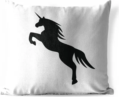 Produktbild von MuchoWow® Outdoor Kissen - Eine Illustration eines tänzelnden Einhorns - Kinder - Mädchen - Mädchen - 45x45 cm - Wetterfest - Lounge Kissen - Fotokissen - Dekoratives Kissen