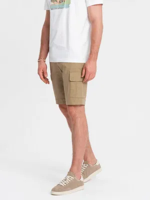 Productafbeelding van Ombre. Effen heren shorts met cargopockets, kleur: asgrijs