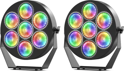 Produktbild von Par Licht, DMX Steuerung, RGB und COB Beleuchtung, 2Stück, EU-Stecker