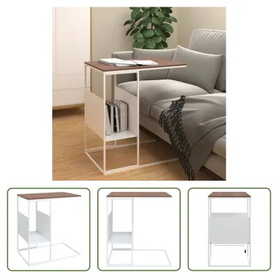 Produktbild von The Living Store Beistelltisch Weiß 55x36x59,5 cm Holzwerkstoff