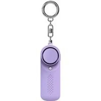 Image de Alarme panique - Alarme personnelle - Alarme de sécurité - Alarme de poche personnelle - Alarme personnelle pour femmes - Alarme de sécurité personnelle - Alarme de sécurité avec lampe LED, à porter en tant que porte-clés - 130 dB - Pour enfants, femmes, étudiants et personnes âgées (violet)